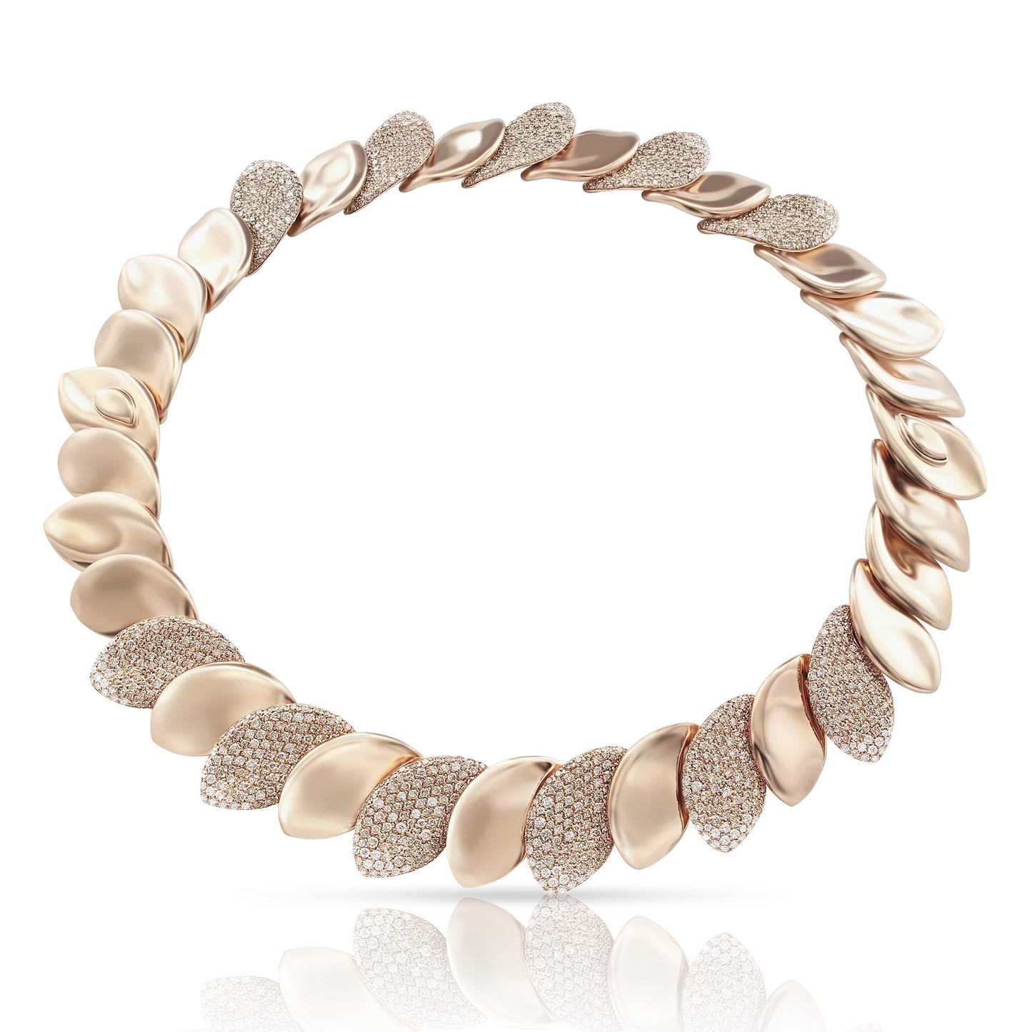 Multi-Leaf Pavé Choker Necklace