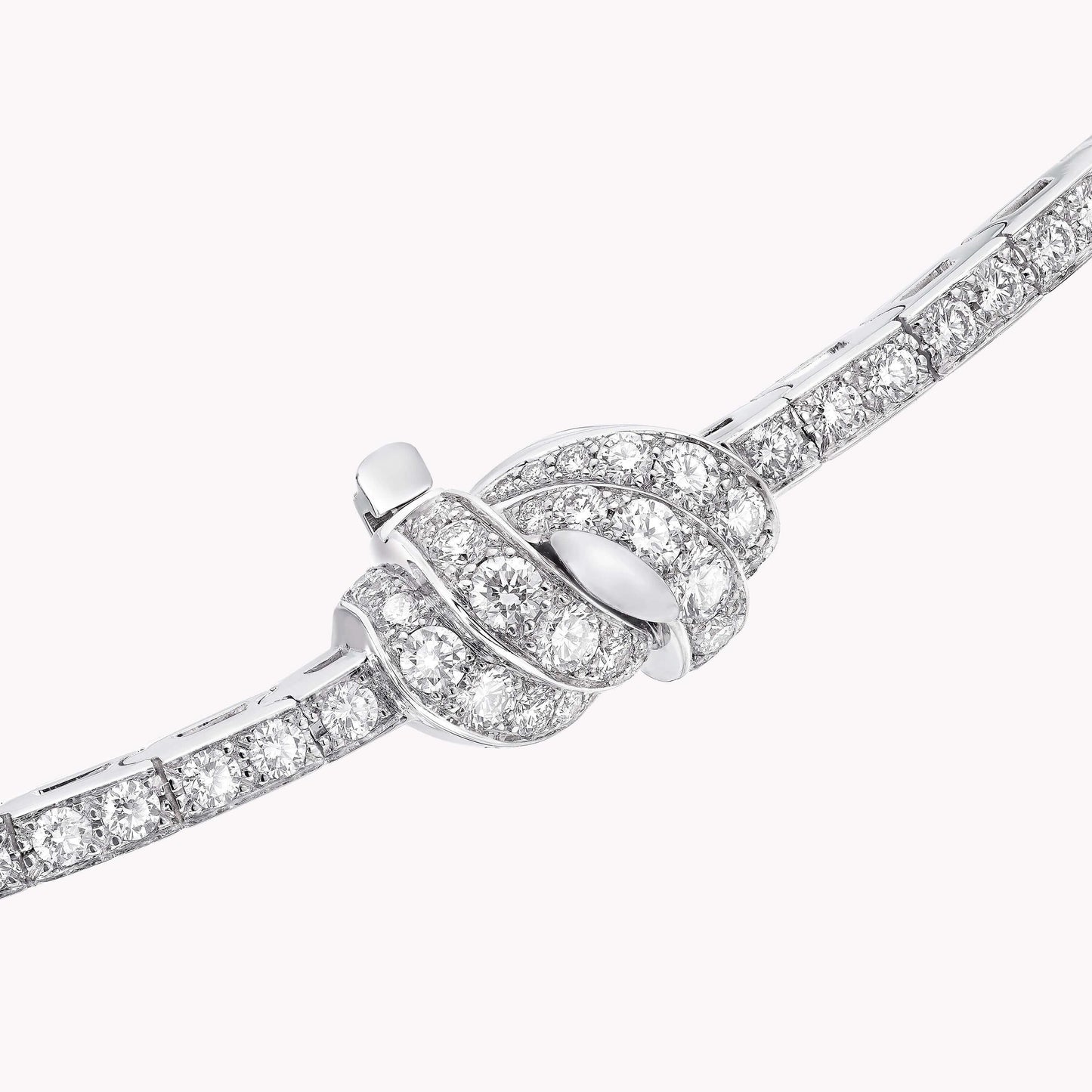 Pavé Double Knot Pear Drop Necklace