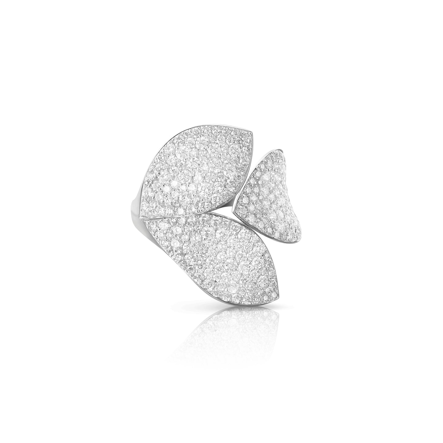3-Leaf Pavé Ring