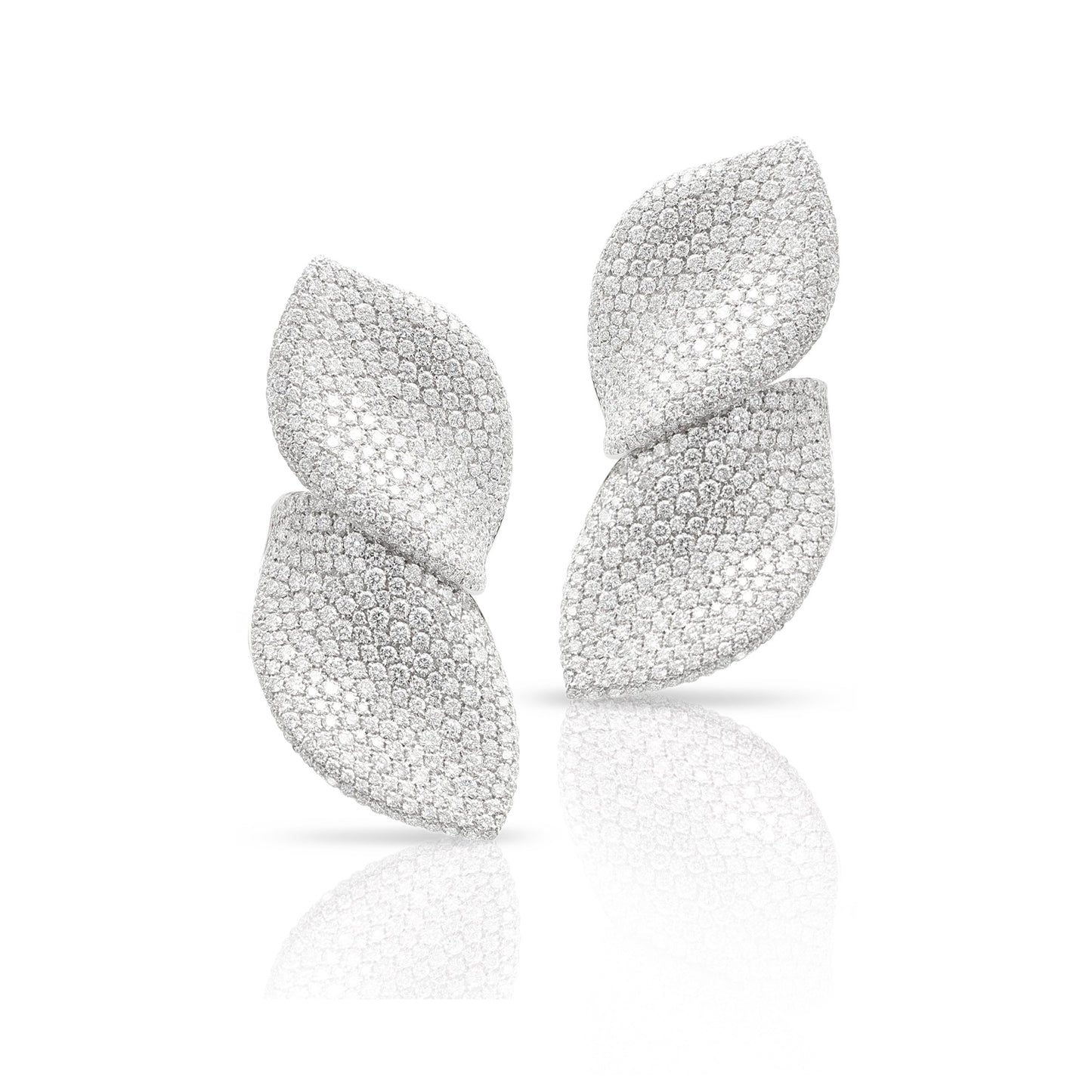 2-Leaf Pavé Earrings