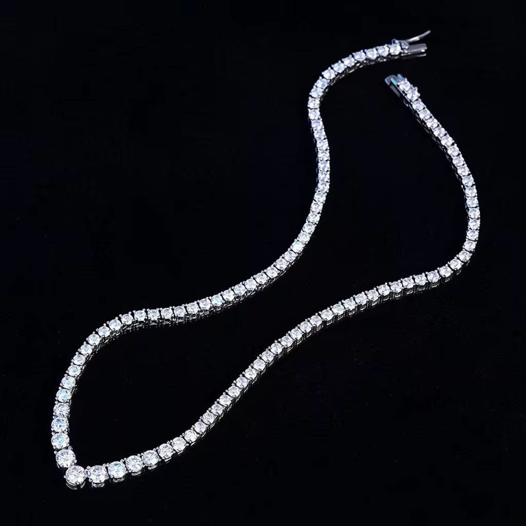 V-Shaped Moissanite Tennis Necklace