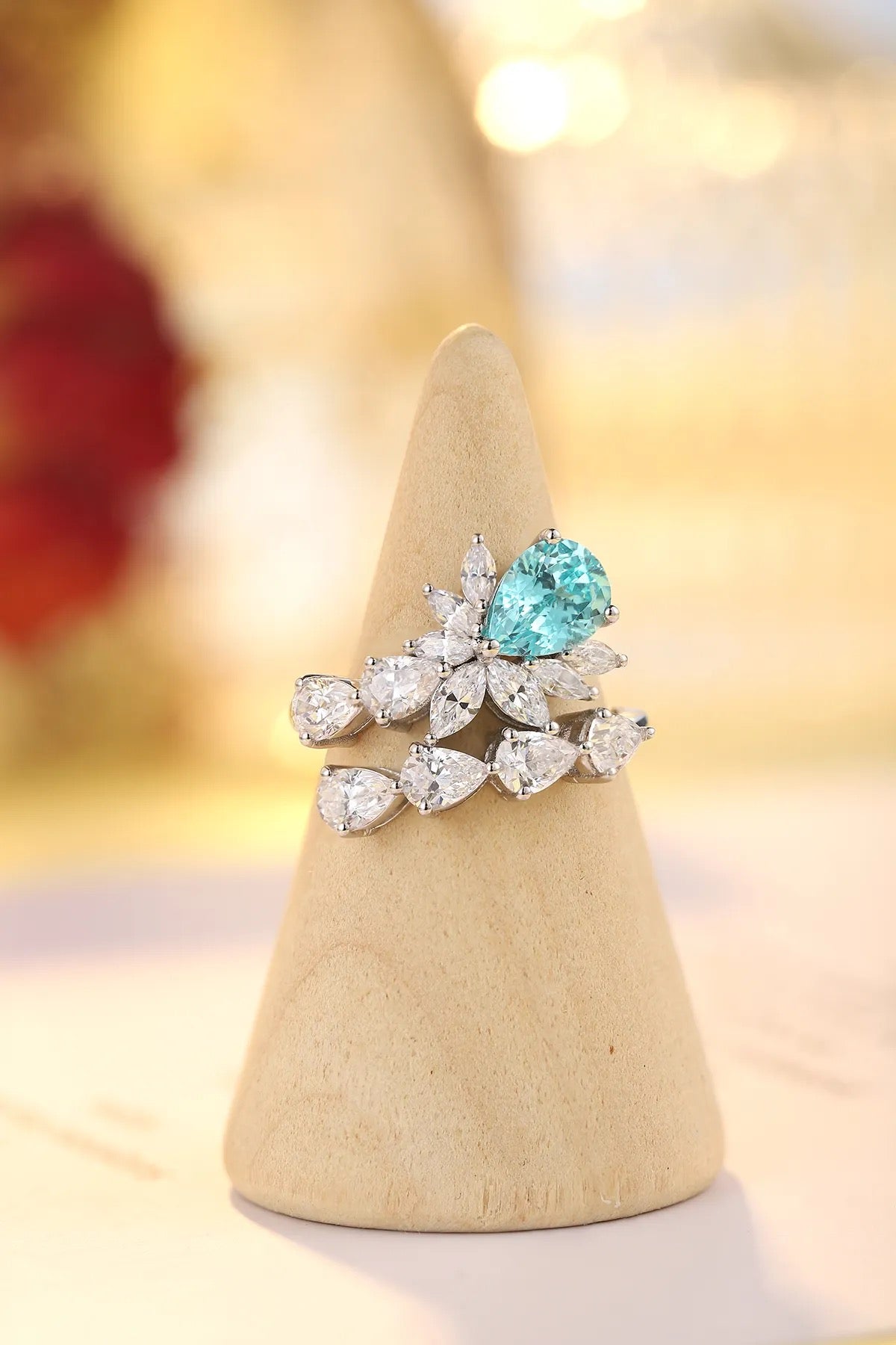 Lab Grown Paraiba Bypass Ring