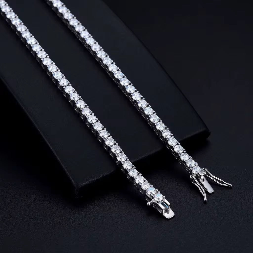 V-Shaped Moissanite Tennis Necklace